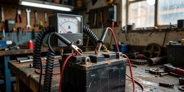 Motorcycle battery testing equipment and electrical voltmeter
