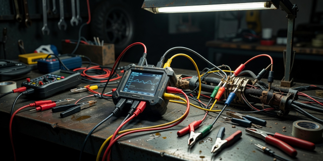 Motorcycle electrical diagnostic scanner and technical wiring equipment